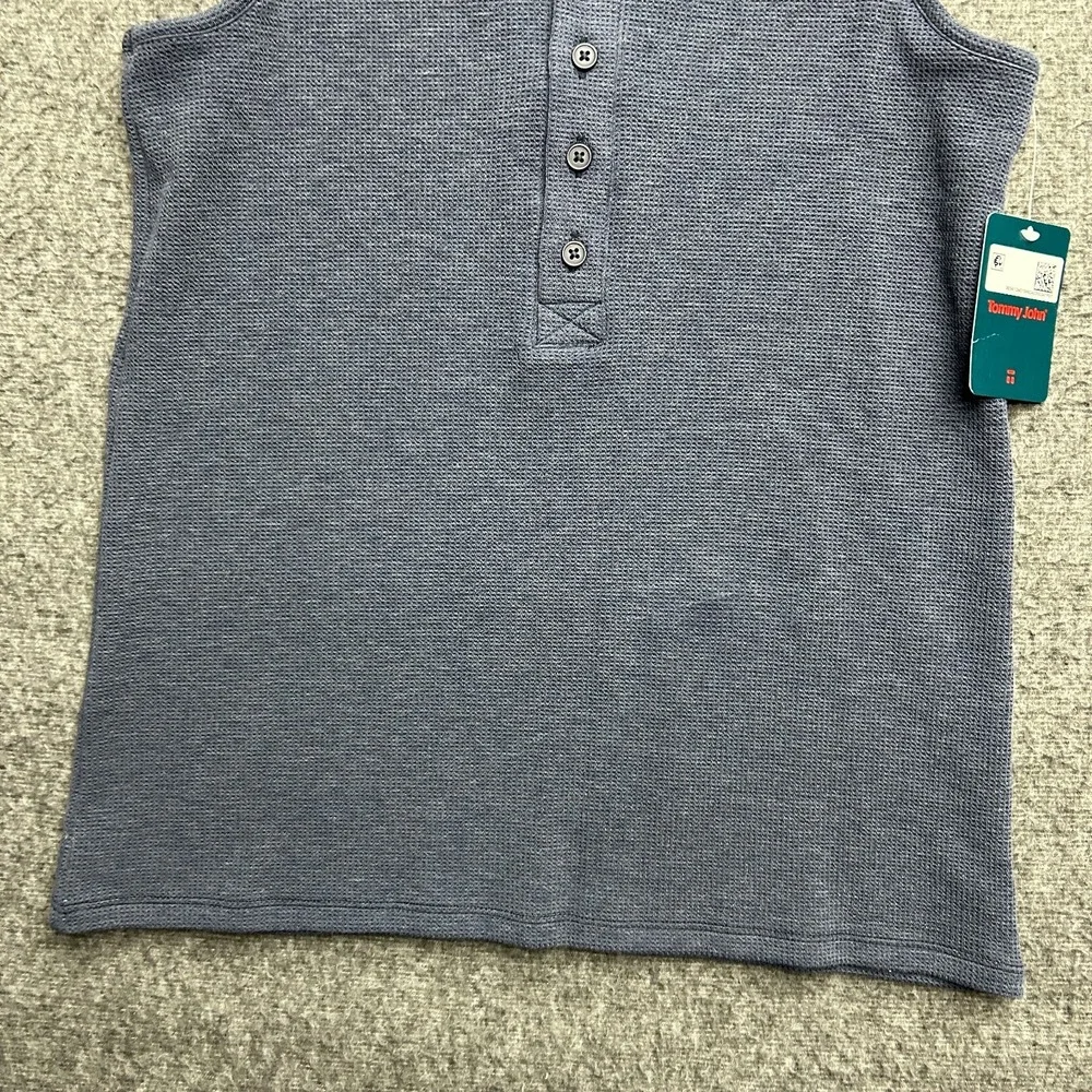 Tommy John‎ Waffle Knit Tank Small Womens Small Blue Lounge Cozy Sleep